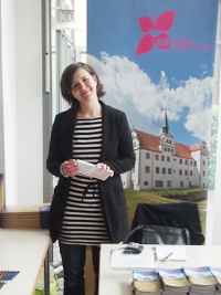 Kirsten Foemmel beim Tag der offenen Tür des Landkreises Elbe-Elster